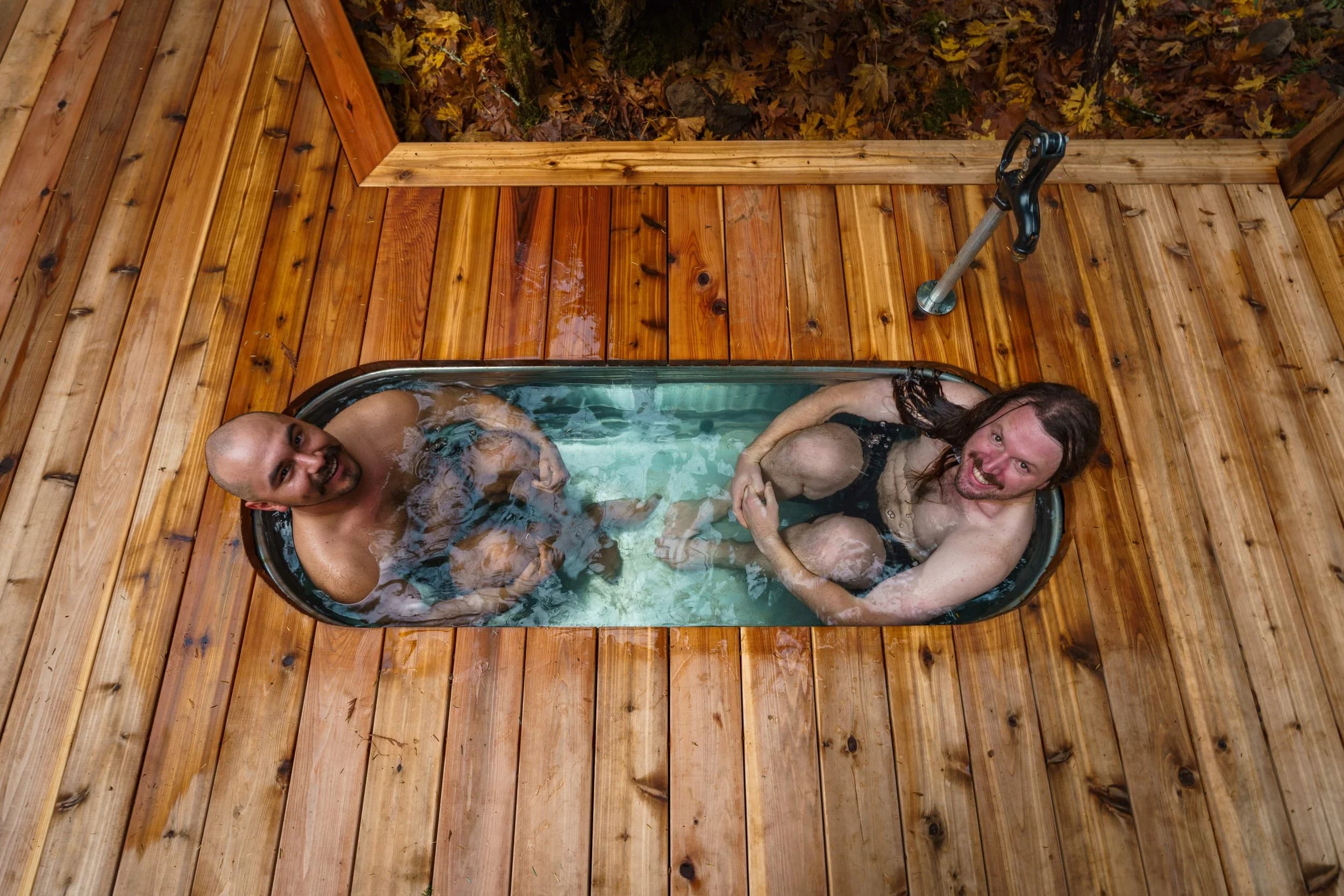Overhead view of the Nordic spa area