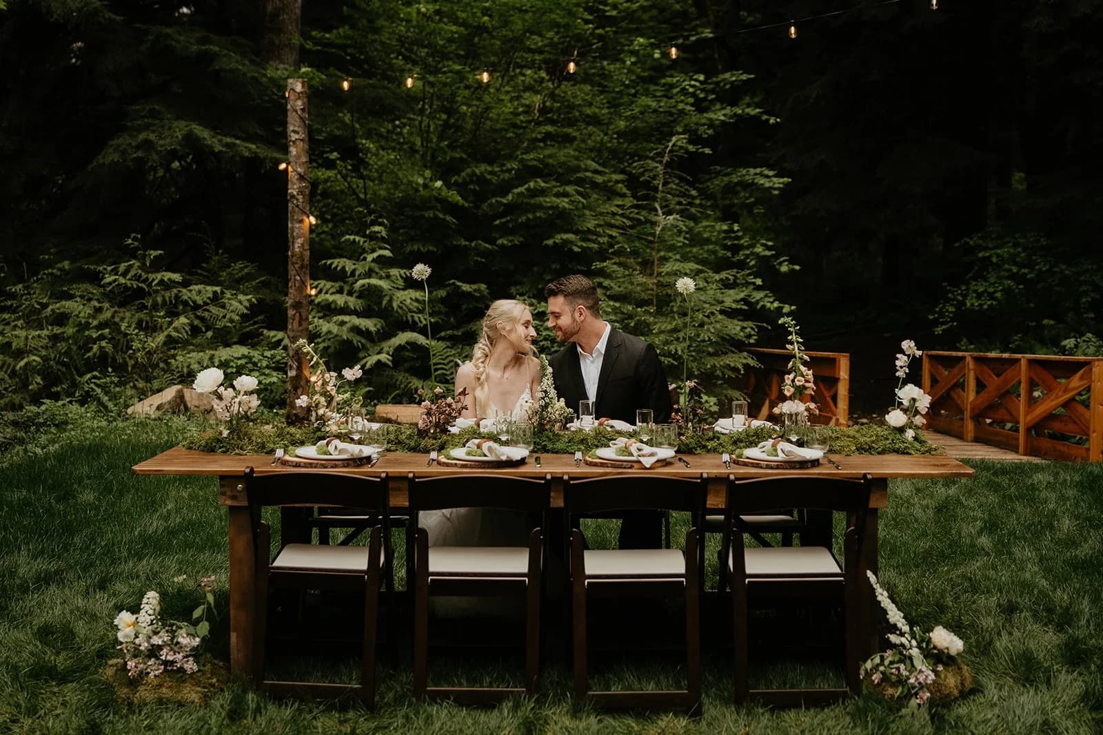 Wedding ceremony at Highland Farms